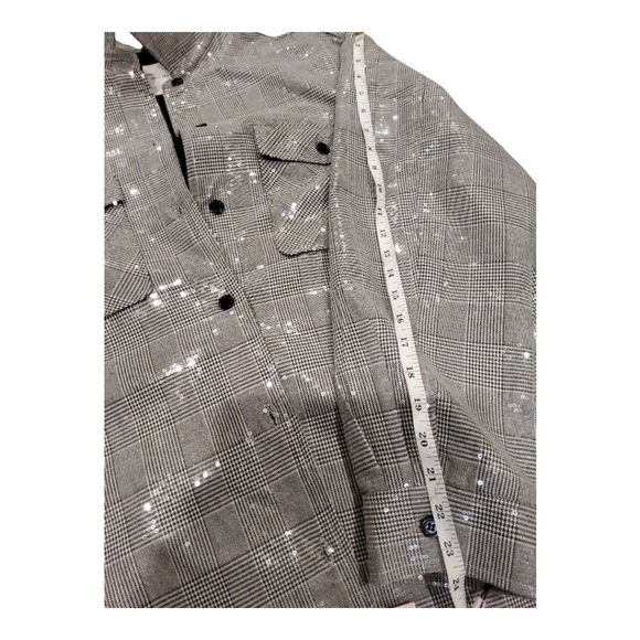 Avec Les Filles, Sequin Plaid Shirt Jacket. Size XL, NWT. - Picture 12 of 16